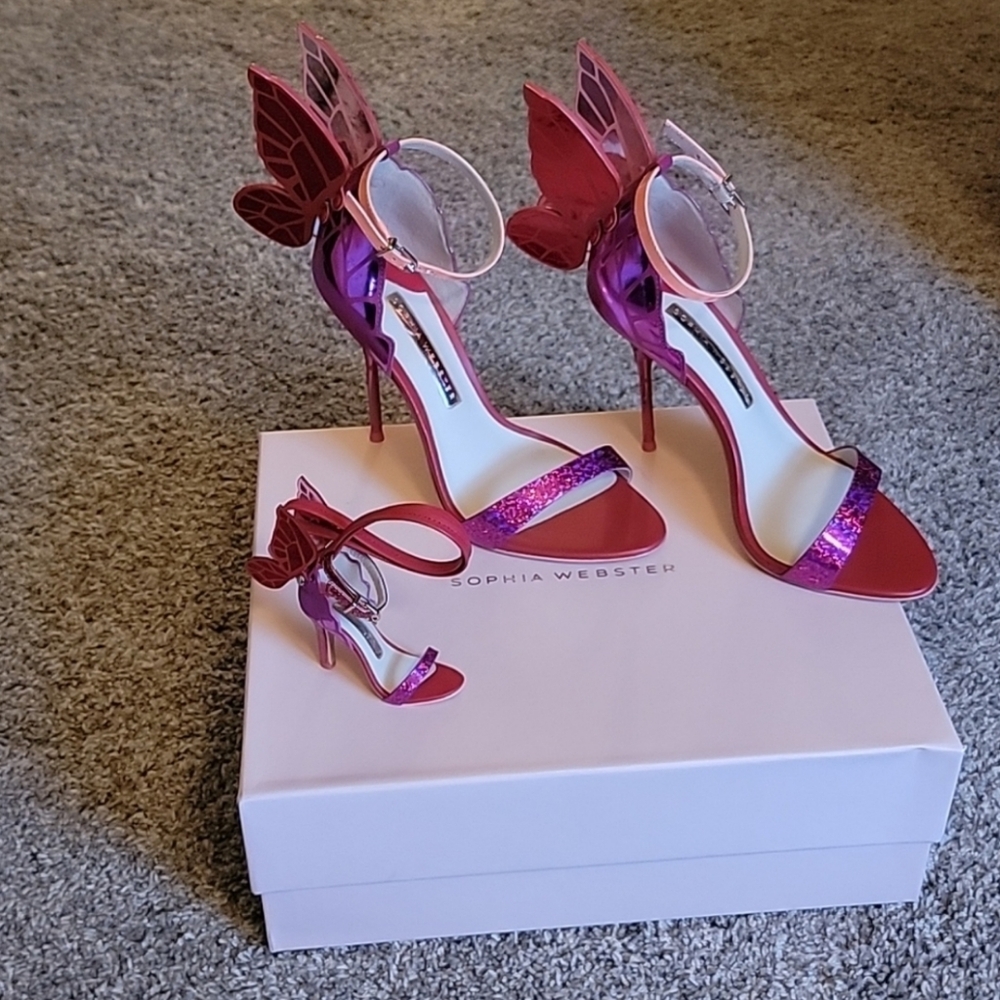 Sophia Webster Pink Butterfly Heels